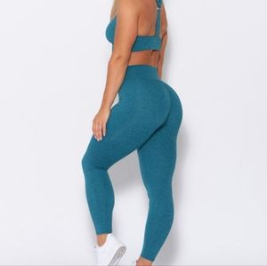 Bombshell Sportswear Curves Leggings in Seafoam blue
